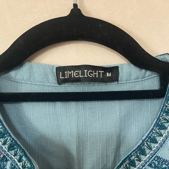 Limelight women's M dusty blue embroidered mirror kurta tunic EUC - Picture 4 of 6